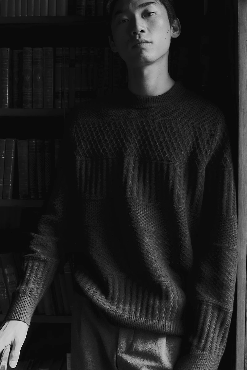 Regular Fit Textured-Knit Sweater