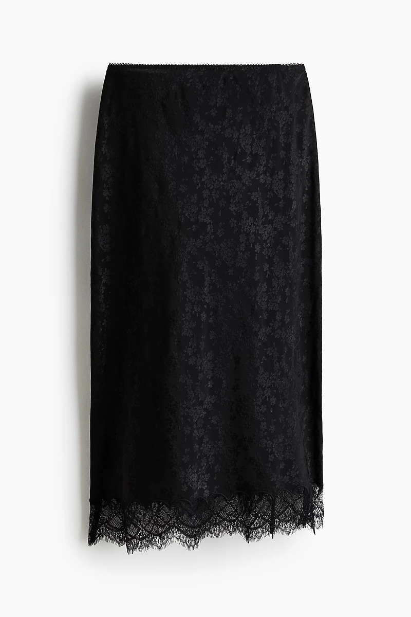Jupe midi avec dentelle