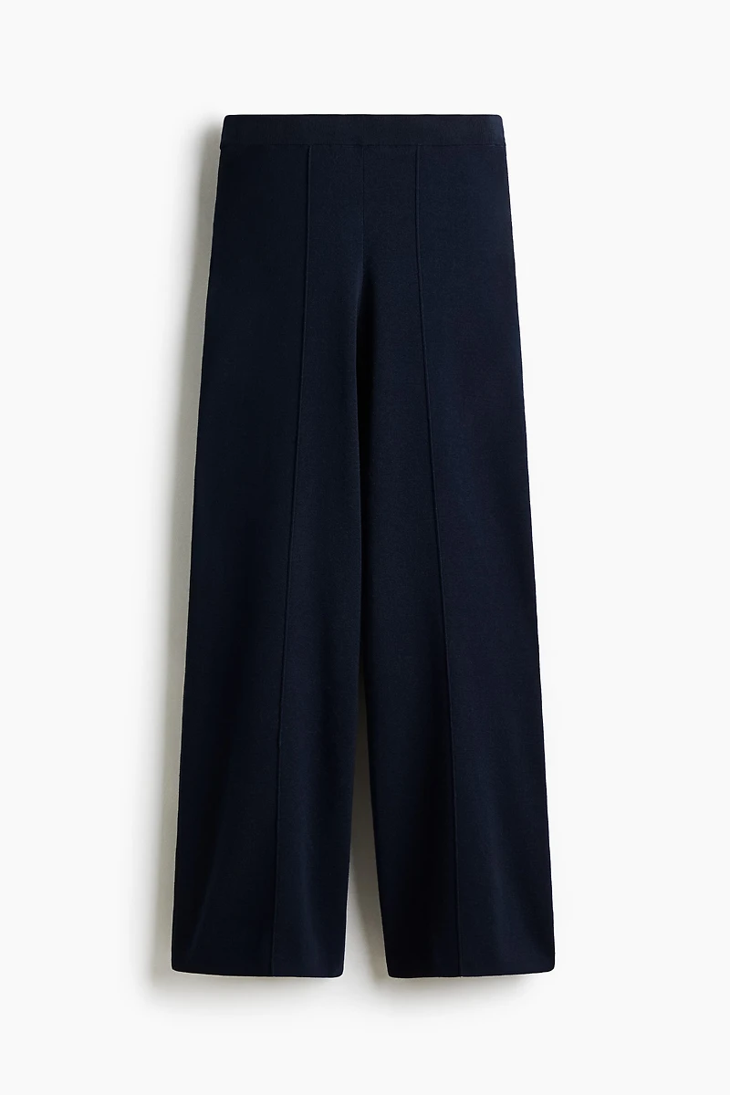 Wide-Leg Fine-Knit Pants