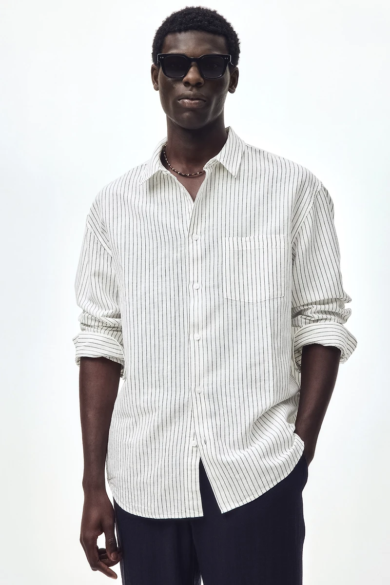 Relaxed-Fit Linen-Blend Shirt