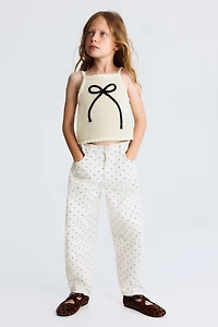 Crochet-Look Cotton Tank Top