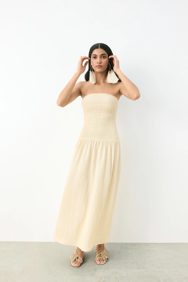 Smocked Bandeau Dress
