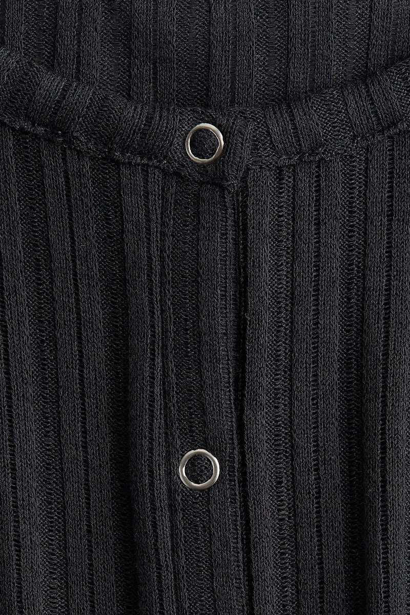 Rib-knit Cardigan