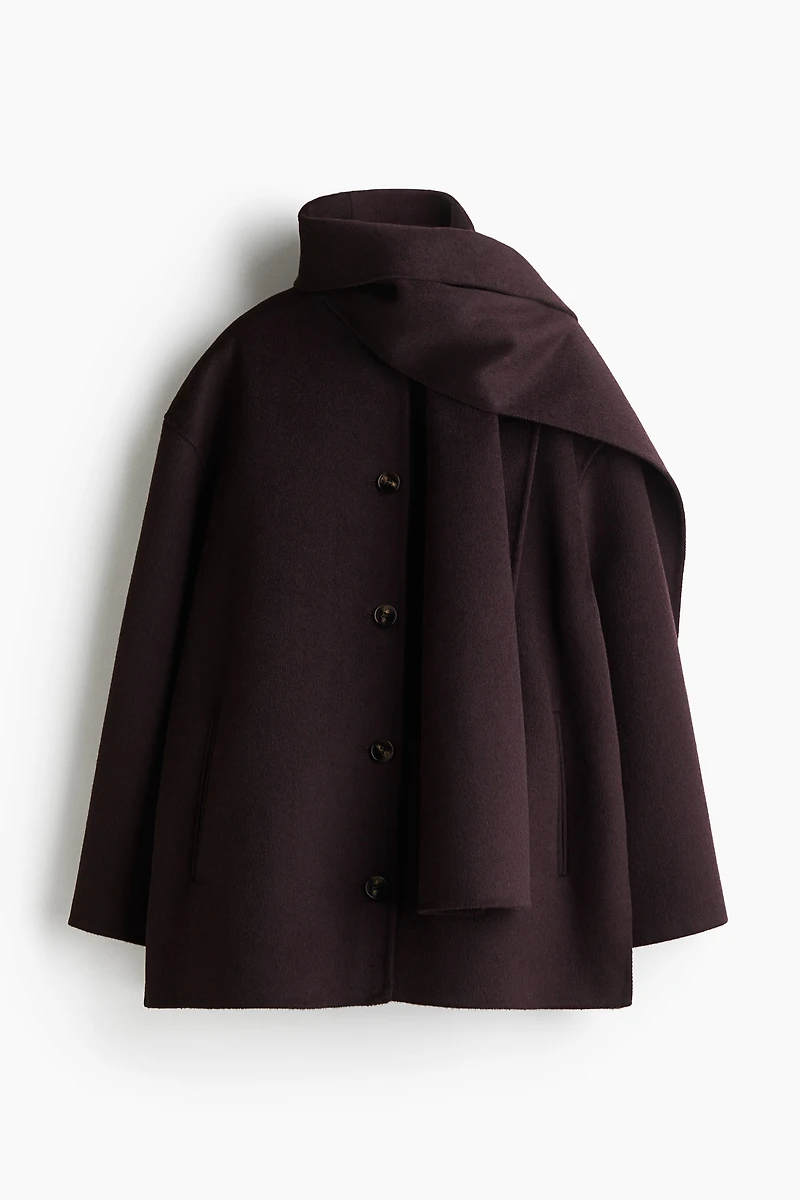 Manteau fait main en laine mélangée