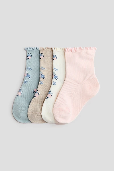 4-Pack Socks with Overlocked Trim
