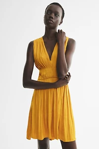 Draped Tie-Detail Dress