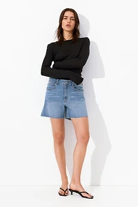 Skinny High Denim Shorts