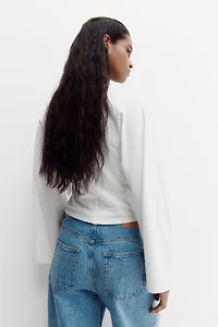 Batwing-Sleeved Jersey Top