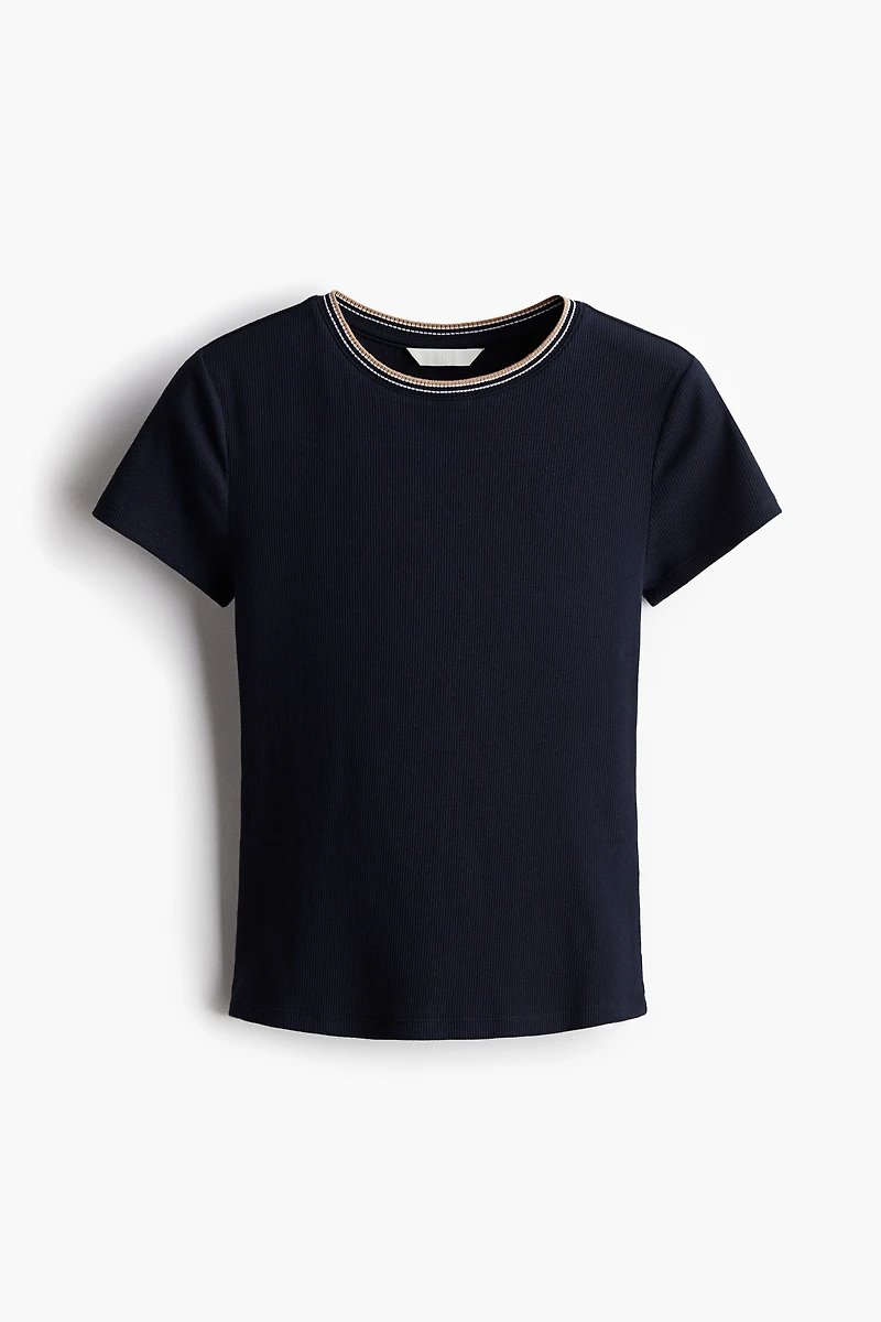 Rib-Knit T-Shirt