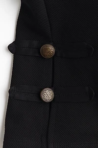 Button-Detail Capri Pants