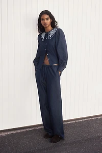 Pantalon en denim avec cordon de serrage