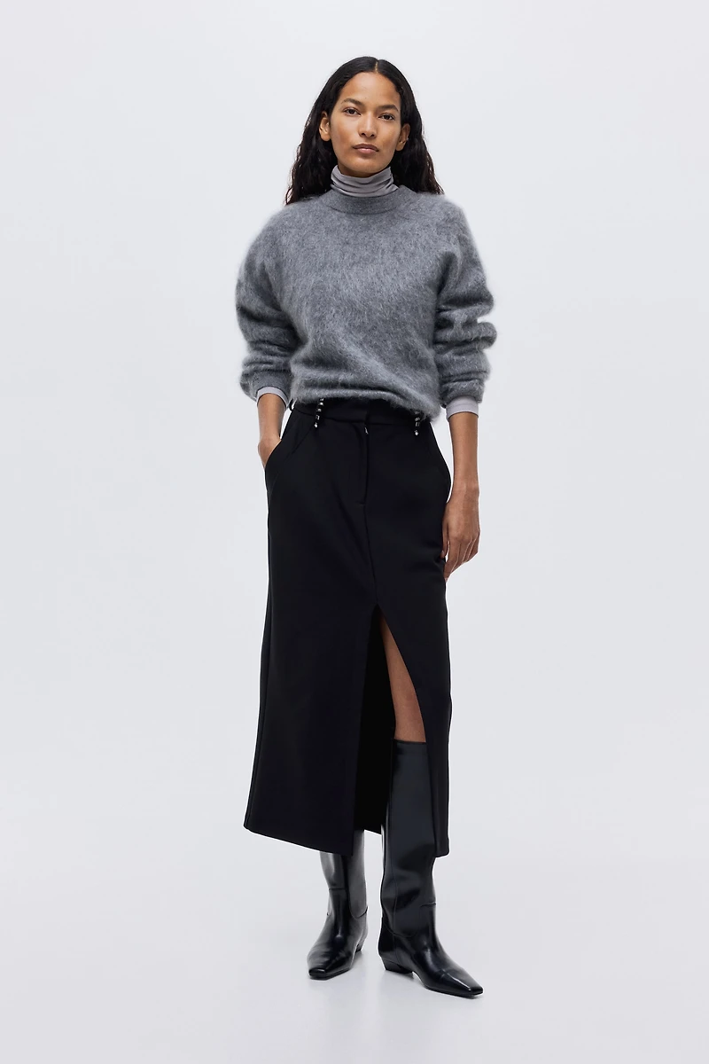 Rivet-Detail Pencil Skirt