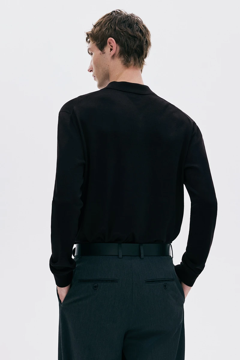 Regular-Fit Fine-Knit Polo Shirt