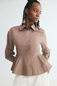 Poplin Peplum Shirt