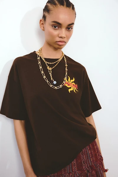 Oversized T-Shirt with Printed Motif