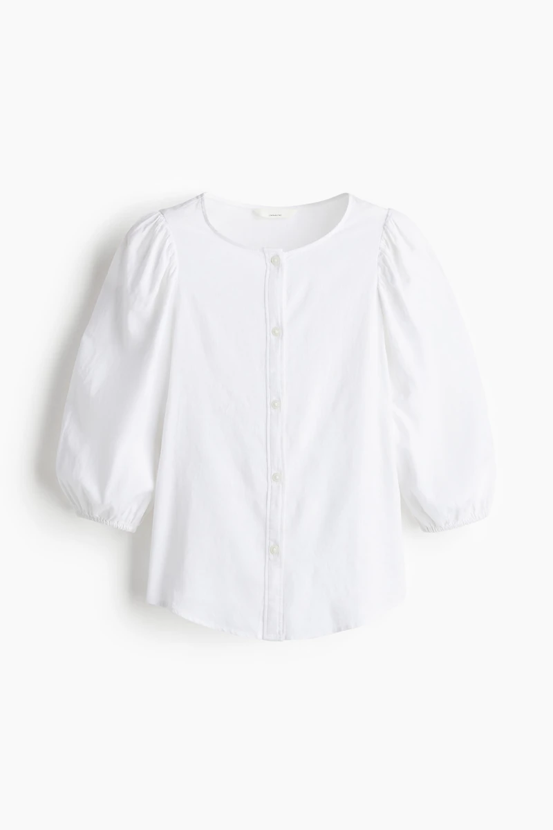 Blouse en lin mélangé