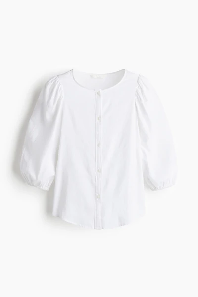 Linen-Blend Blouse