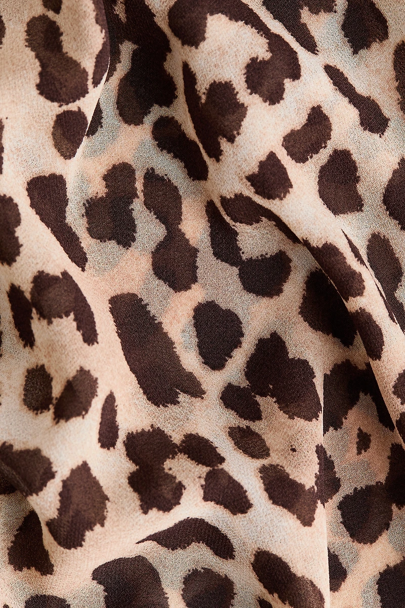 Scarf-Collar Chiffon Top