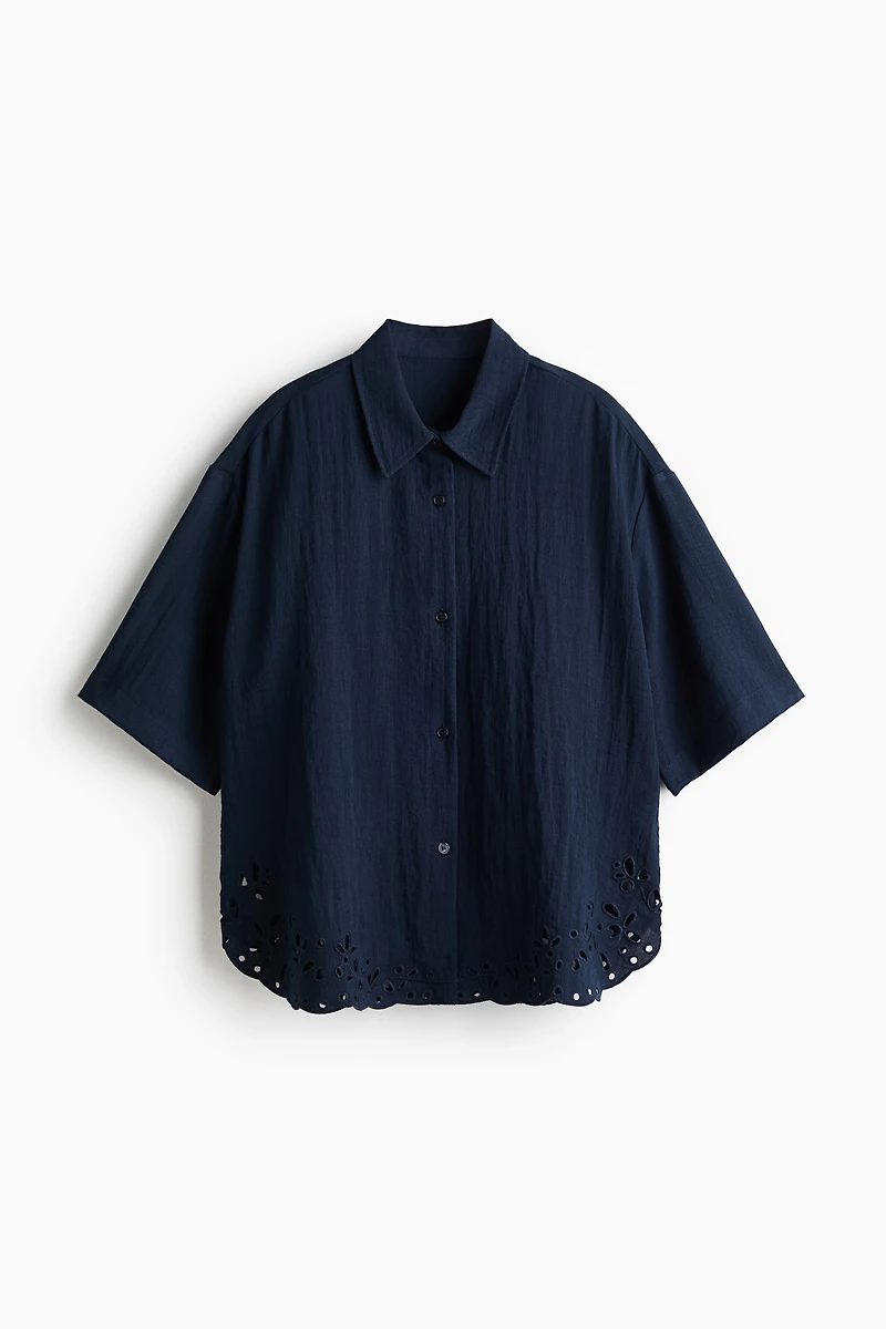 Beach Shirt with Eyelet Embroidery