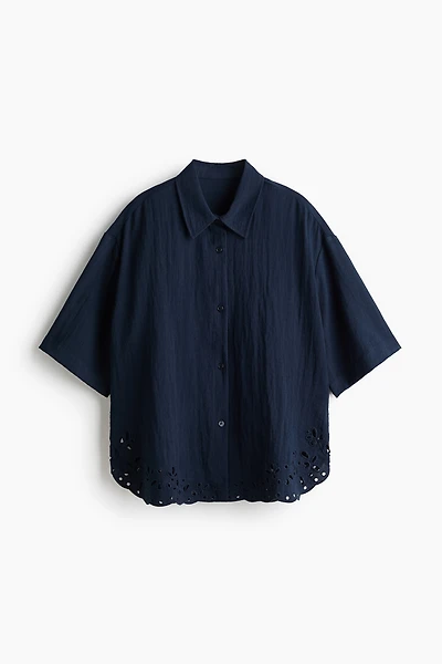 Beach Shirt with Eyelet Embroidery