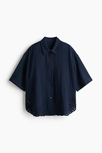 Beach Shirt with Eyelet Embroidery
