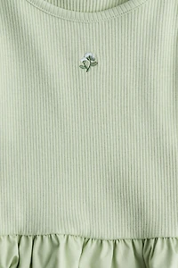 Sleeveless Bubble-Hem Top