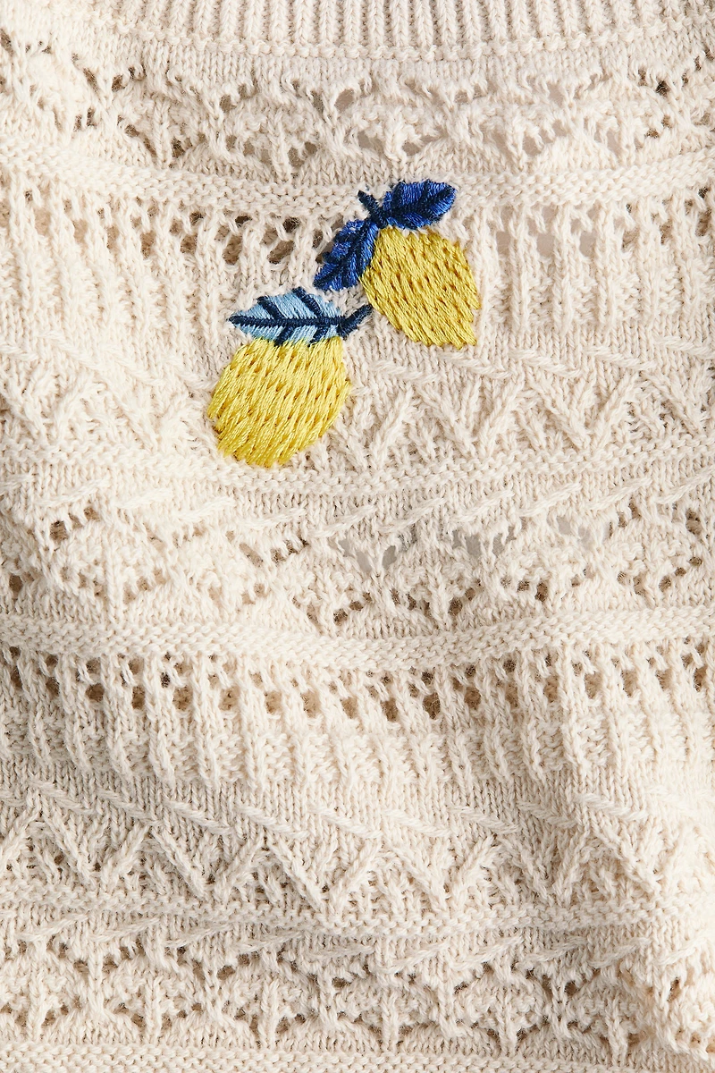 Embroidered-Detail Cotton Dress