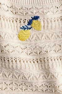 Embroidered-Detail Cotton Dress