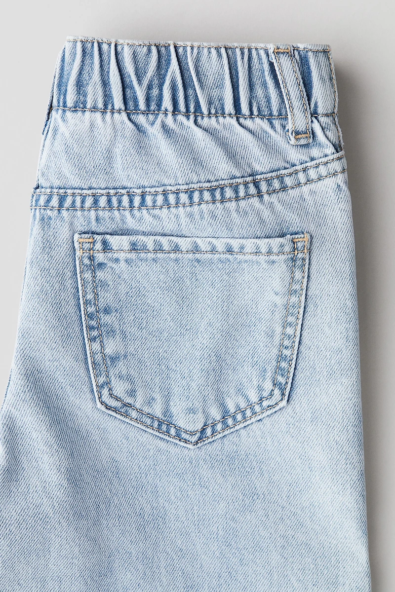 Motif-Detail Wide Leg Jeans