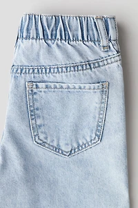 Motif-Detail Wide Leg Jeans