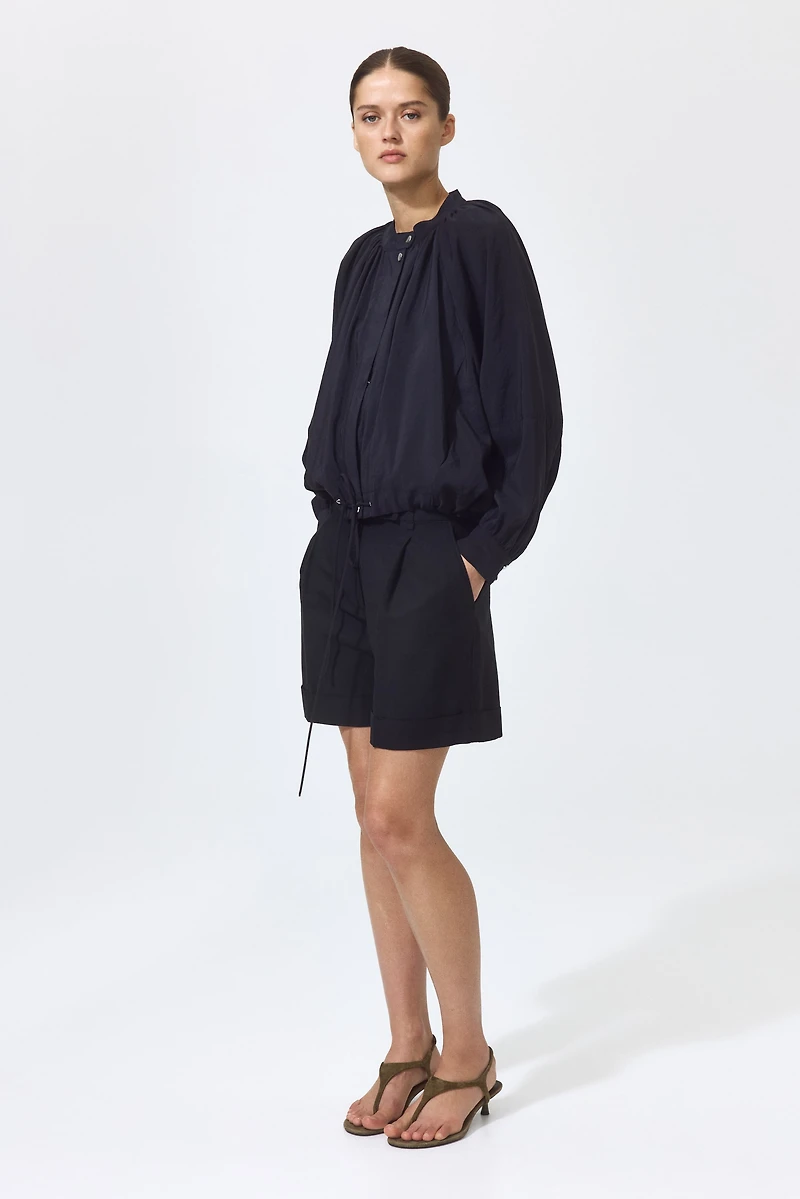 Dressy Linen-Blend Shorts
