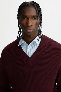 Boxy-Fit Rib-Knit Sweater