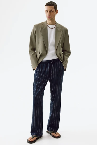 Relaxed-Fit Linen-Blend Pants