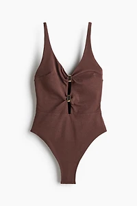 Padded-Cup High-Leg Swimsuit