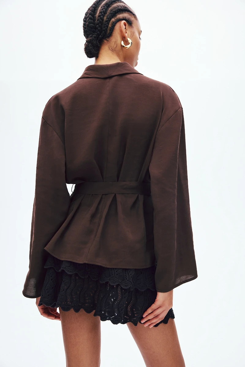 Oversized Tie-Belt Jacket