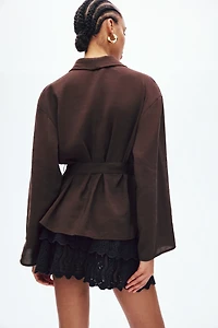 Oversized Tie-Belt Jacket