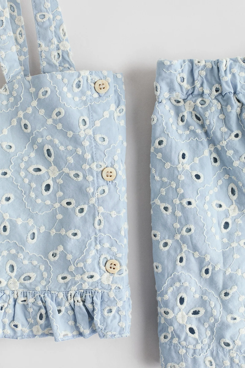 2-Piece Eyelet-Embroidered Set