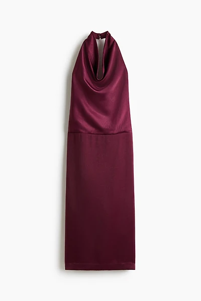Halterneck Satin Dress