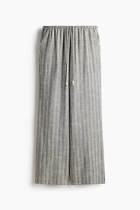 Linen-Blend Drawstring Pants