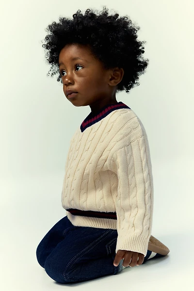 Cable-Knit Cotton Sweater