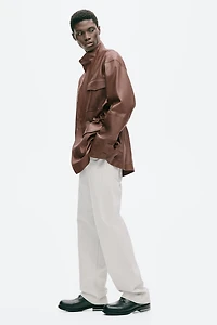 Leather Cargo Jacket