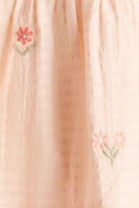 Embroidered-Detail Cotton Dress