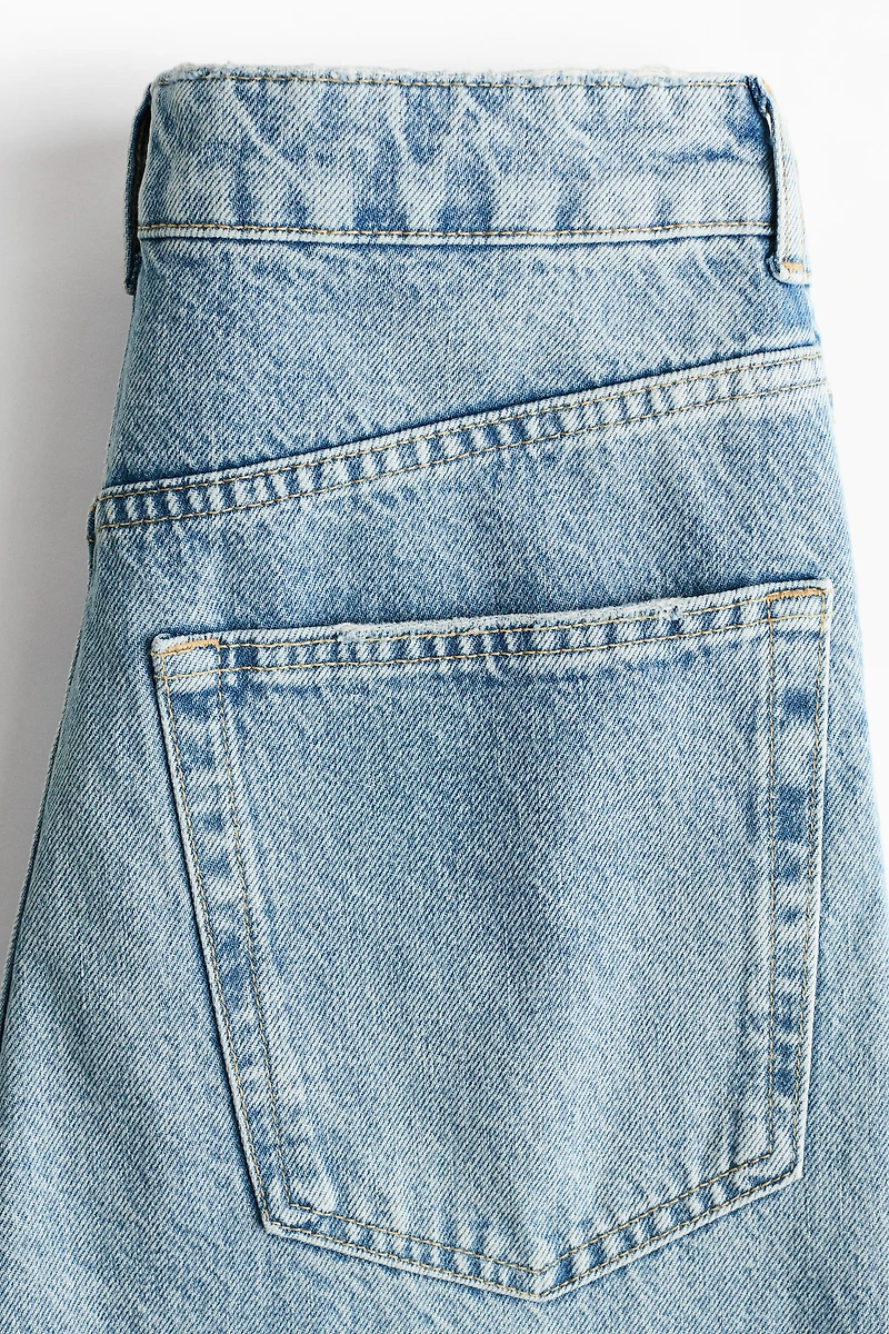 High-Waist Barrel-Leg Ankle Jeans