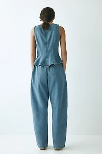 Barrel-Leg Denim Pants