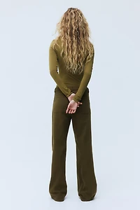 Wide twill trousers