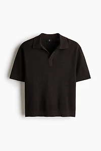 Regular-Fit Cable-Knit Polo Shirt
