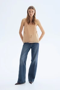 Embroidered strappy top