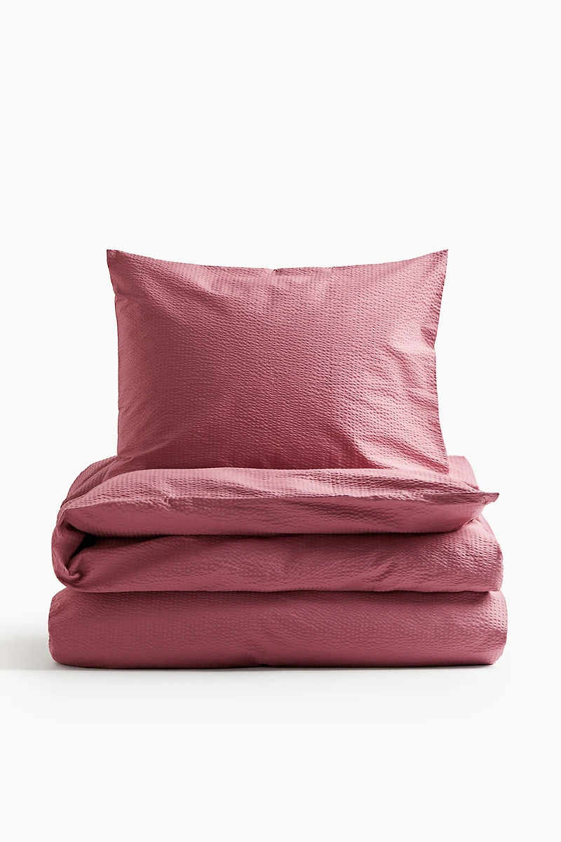 Seersucker Twin Duvet Cover Set