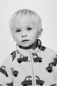 Printed Teddy Fleece Jacket