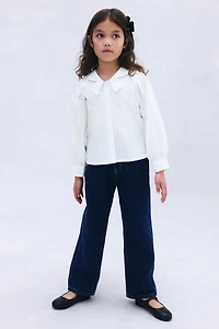 Cotton Blouse with Sailor Collar